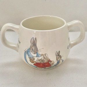 Wedgewood Beatrix Potter 2 Handle Peter Rabbit Child's Cup Mug 2 3/4
